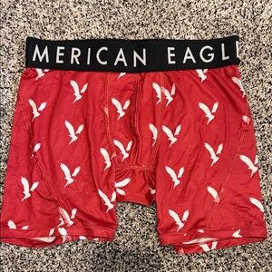 American Eagle Outfitters Red Boxer Briefs with White Bird Pattern